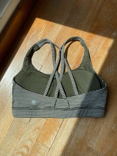 Lululemon Energy Bra Dark Olive Stripe / S