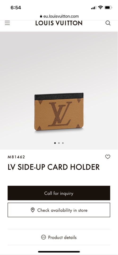 Louis Vuitton LV Side-up Card Holder