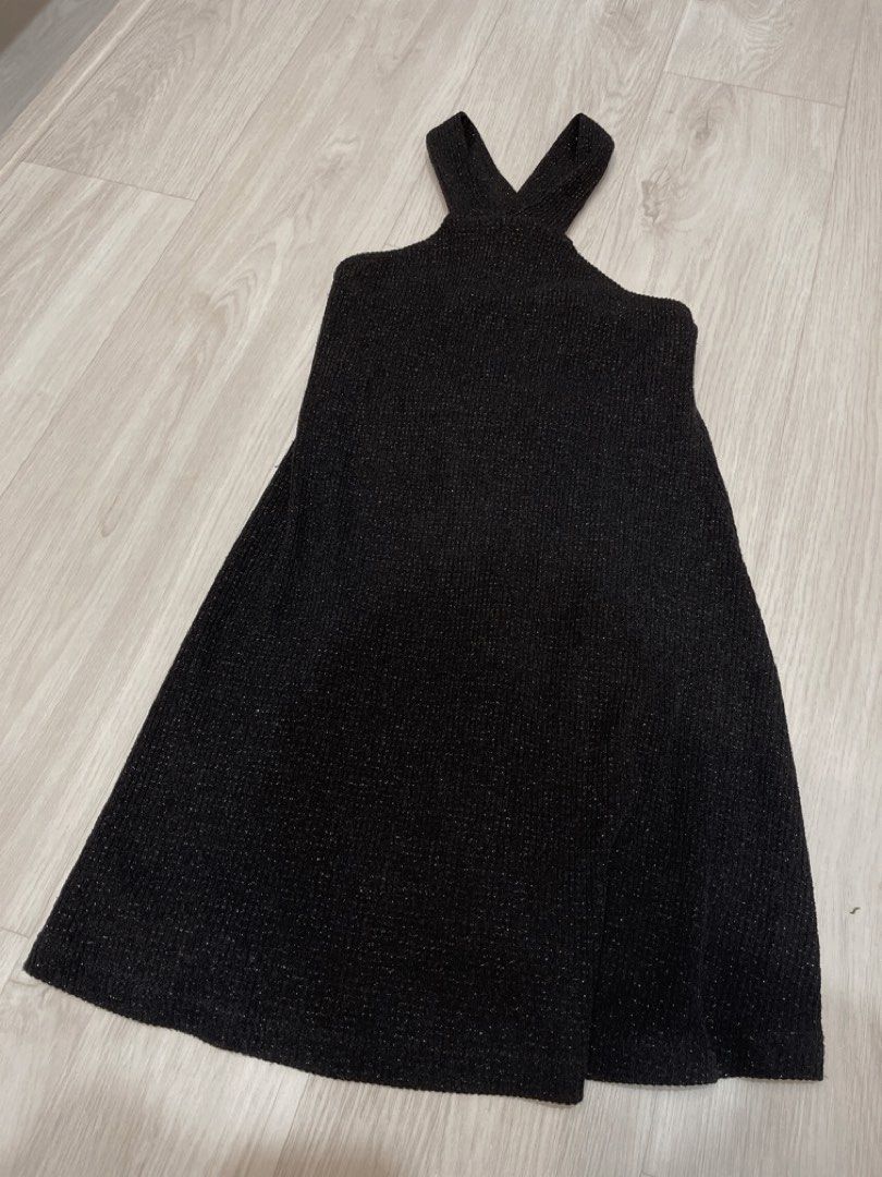Mango black halter neck glitter dress, Women's Fashion, Dresses & Sets ...