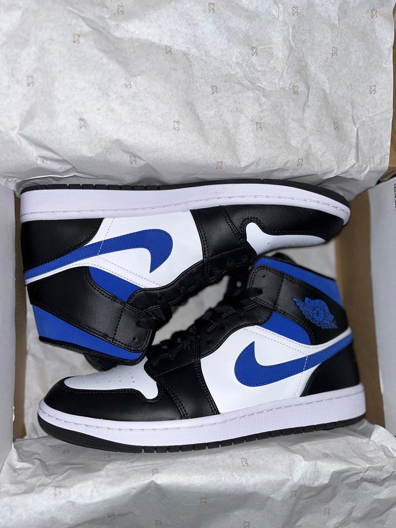 Air jordan 1 mid white cheap racer blue