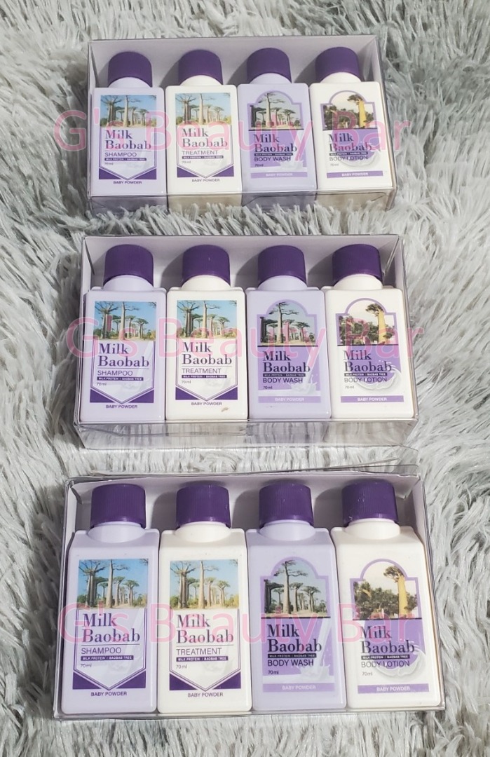 Milk Baobab Baby Powder Travel Kit (70mlX4) Authentic Korean Skincare