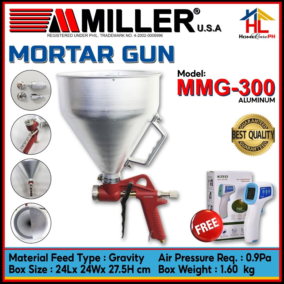 Miller Mortar Gun MMG300/301 Free KZED 8801 Forehead Thermometer