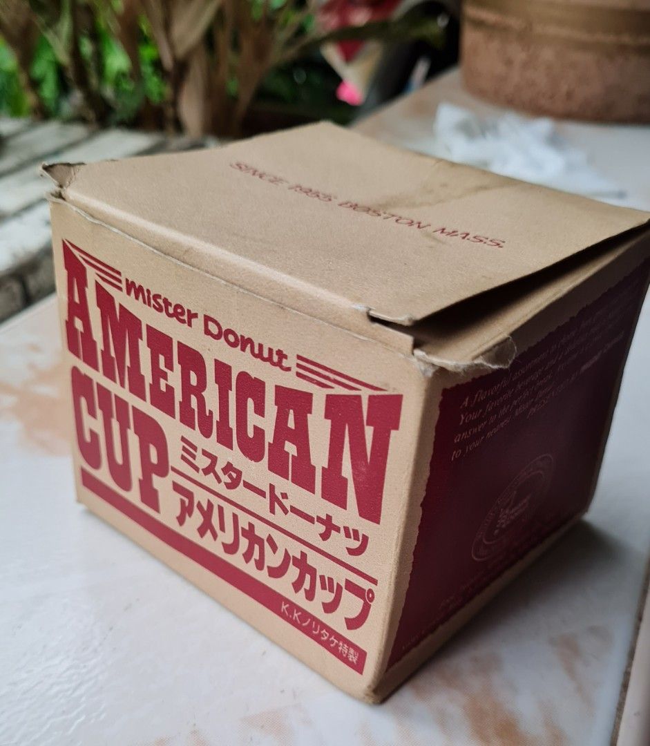 Mister Donut Mug (Category: Coffee & Tea Tableware) located in Quezon City. Submitted by lobaman (Listing ID 1195381476, Image 3). Description: Mister donut coffee cup. Box are damage. Mug is mint condition..