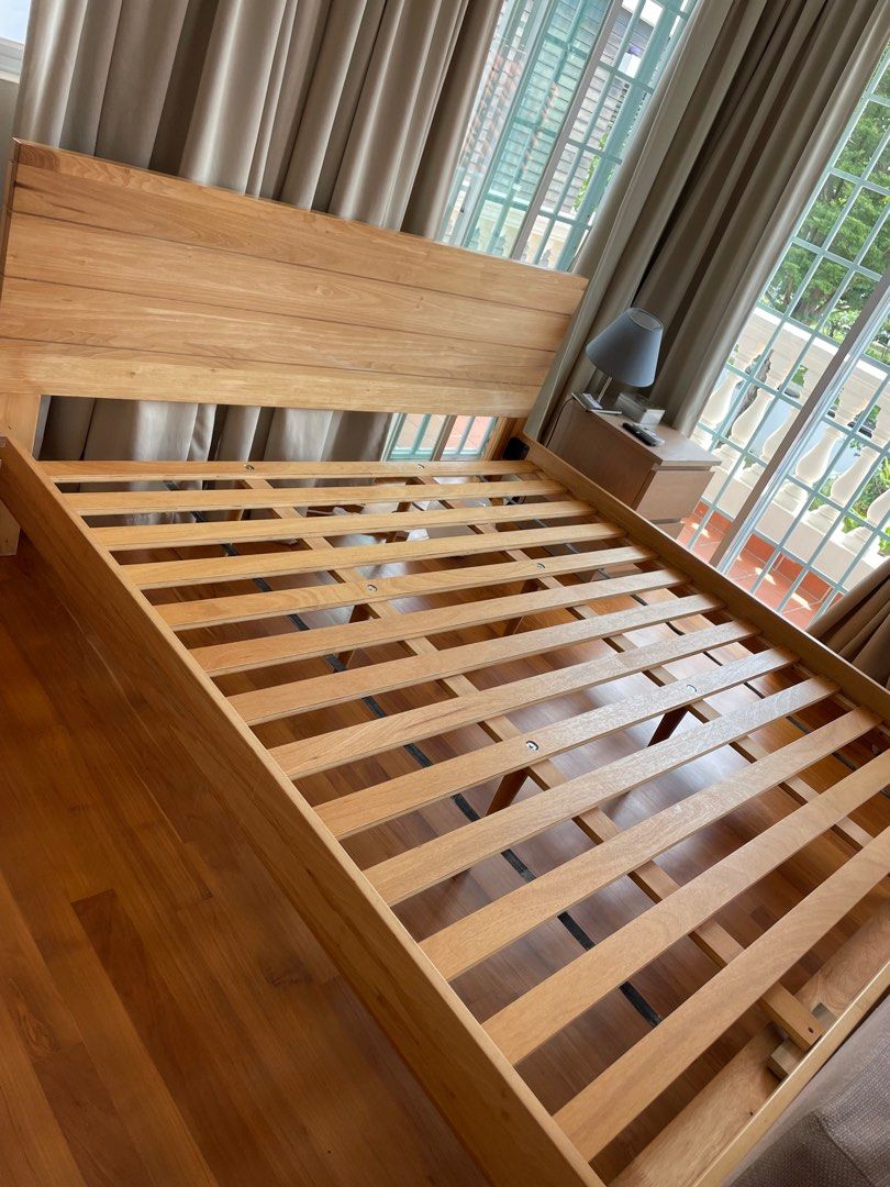 Modern Wooden bed frame SG King, Furniture & Home Living, Furniture