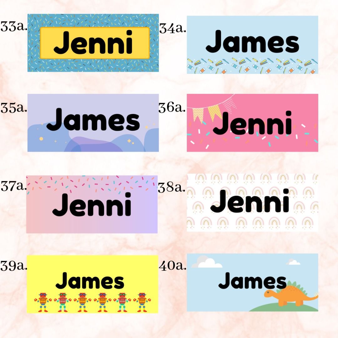 Name Stickers Waterproof, Hobbies & Toys, Stationery & Craft