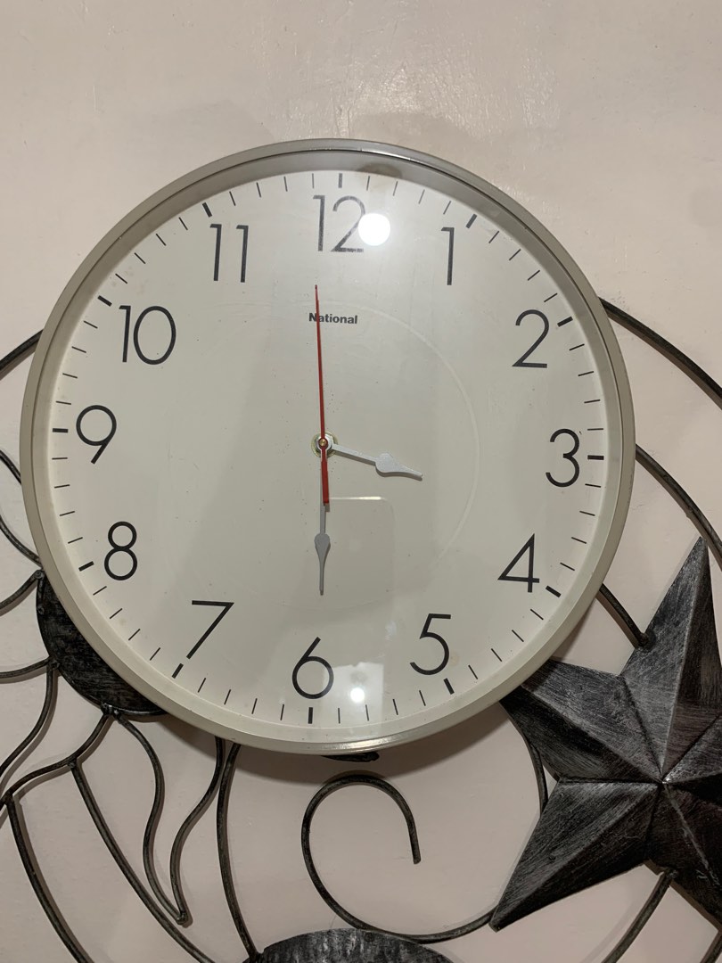 National Quiet Sweep Wall Clock from Japan, Furniture & Home Living