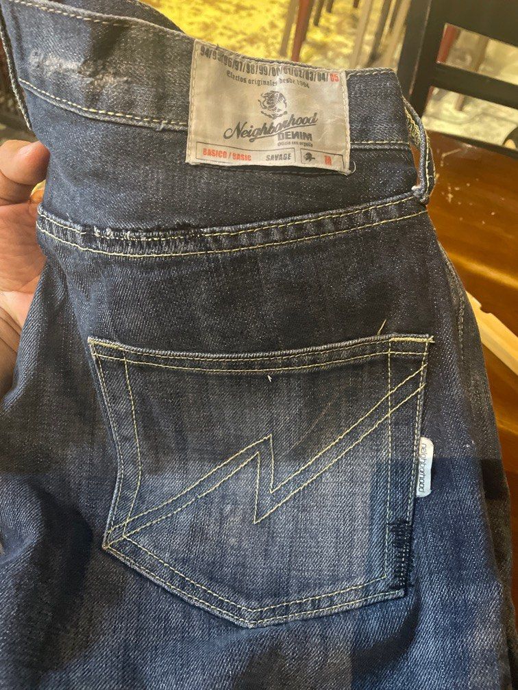 neighborhood damage savage jeans, Men's Fashion, Bottoms, Jeans on