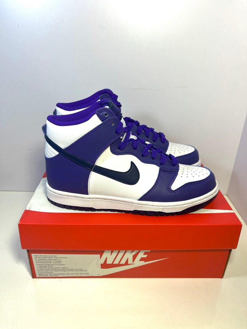 NEW!!! Original BNIB NIKE SB DUNK HI Court Purple Midnight Navy GS
