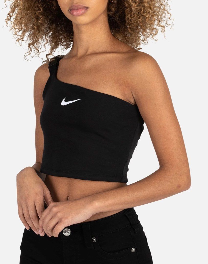 NIKE One Shoulder Buckle Crop Top Women s Fashion Tops