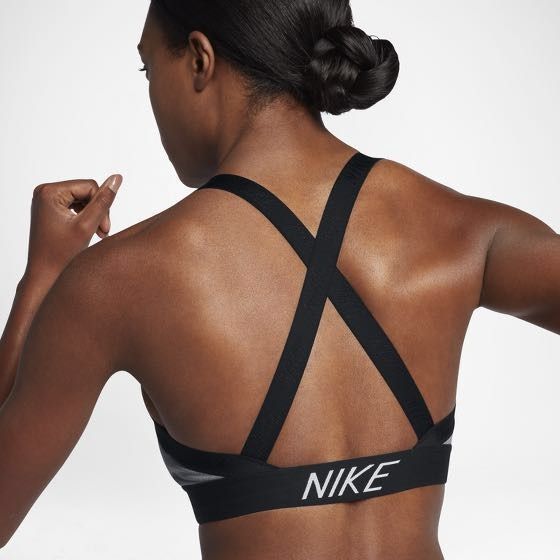 NIKE Pro Indy Logo Sports Bra in Grey Women s Fashion