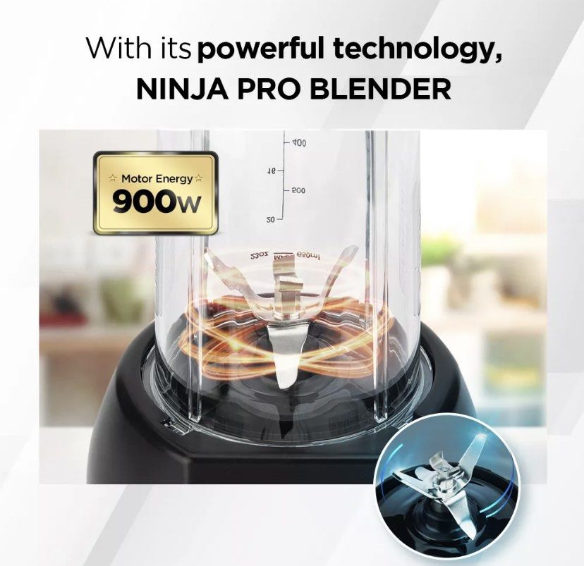 Ninja Blender Professional 900W Nutrient Extraction, Ice Crushing (BL450), TV & Home Appliances