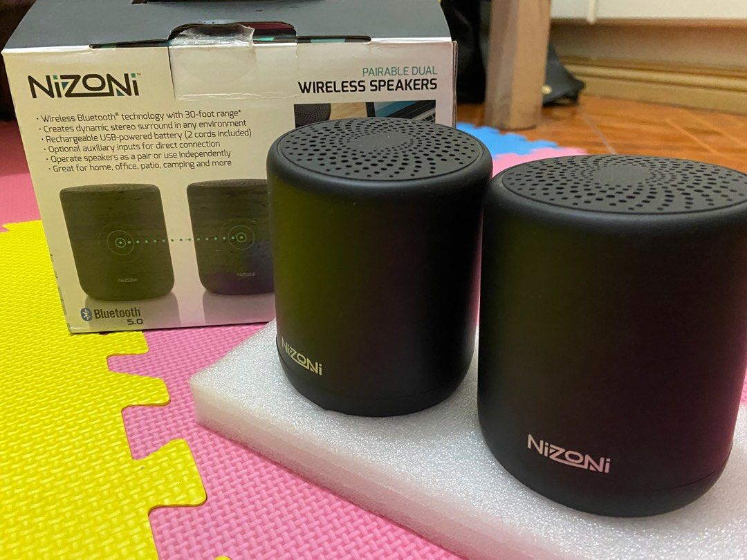 Nizoni Pairable Dual Wireless Speakers Bluetooth 5.0, Audio, Soundbars