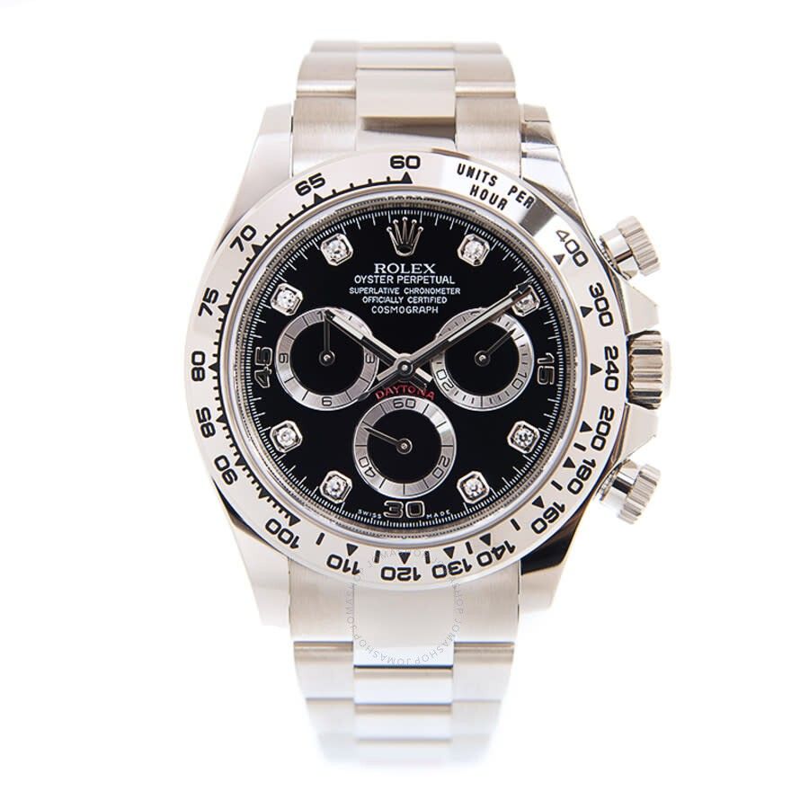 DISCONTINUE: Nov 2022 Rolex Daytona Cosmograph| 18kt White Gold | DIAMOND DIAL| 116509-0055 (Category: Watches) located in Singapore. Submitted by jwadvance (Listing ID 1193959394, Image 1). Description: https://www.rolex.com/watches/cosmograph-daytona/m116509-0055.html Dated: 27th Oct Brand new 5 years warranty from date of purchase Full set white gold with diamond black dial SPECIFICATIONS: BrandRolex Model number116509-0055 GenderMen's SeriesC
