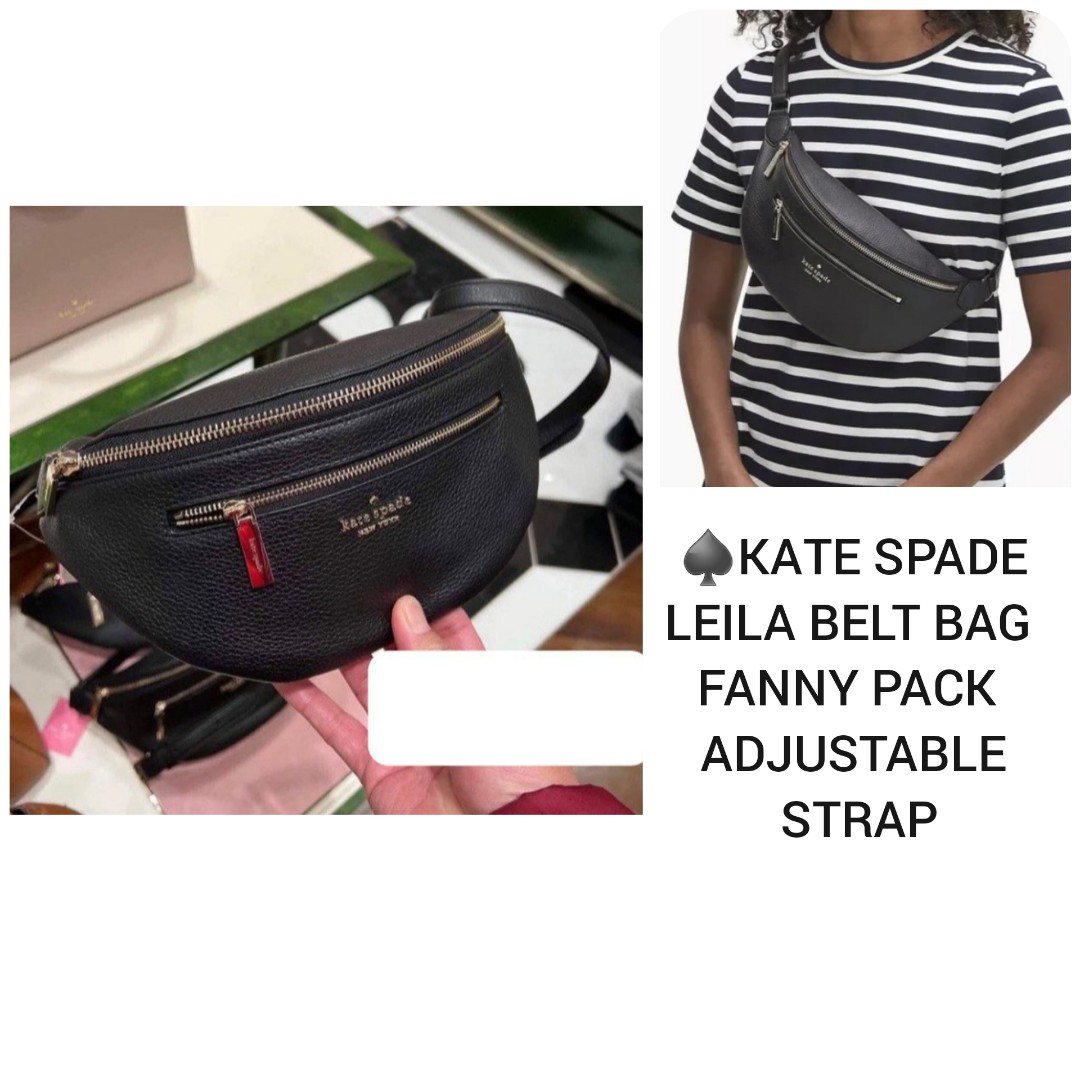 ON HAND KATE SPADE LEILA BELT BAG BLACK 522, Women's Fashion, Bags