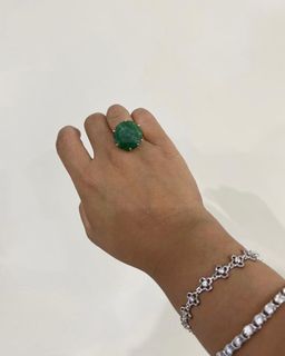 OPAQUE EMERALD RING 14k gold