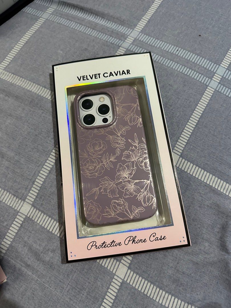 Original velvet caviar case for iphone 14 pro floral, Mobile Phones