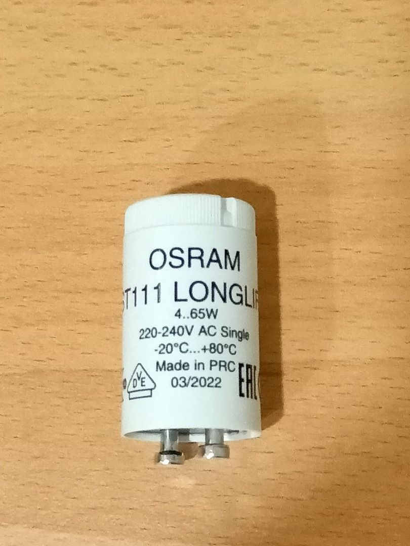 Osram Fluorescent Tube Starter ST111 Longlife, Furniture & Home Living ...
