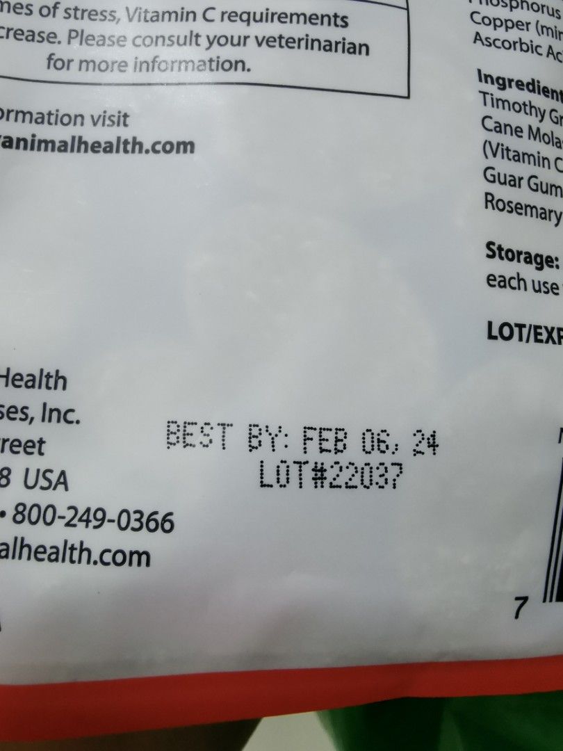 Oxbow Vitamin C Guinea Pigs Rabbits, Pet Supplies, Pet Food on Carousell