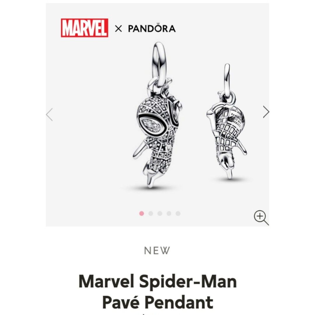 Spider-Man jewelry, Marvel x Pandora