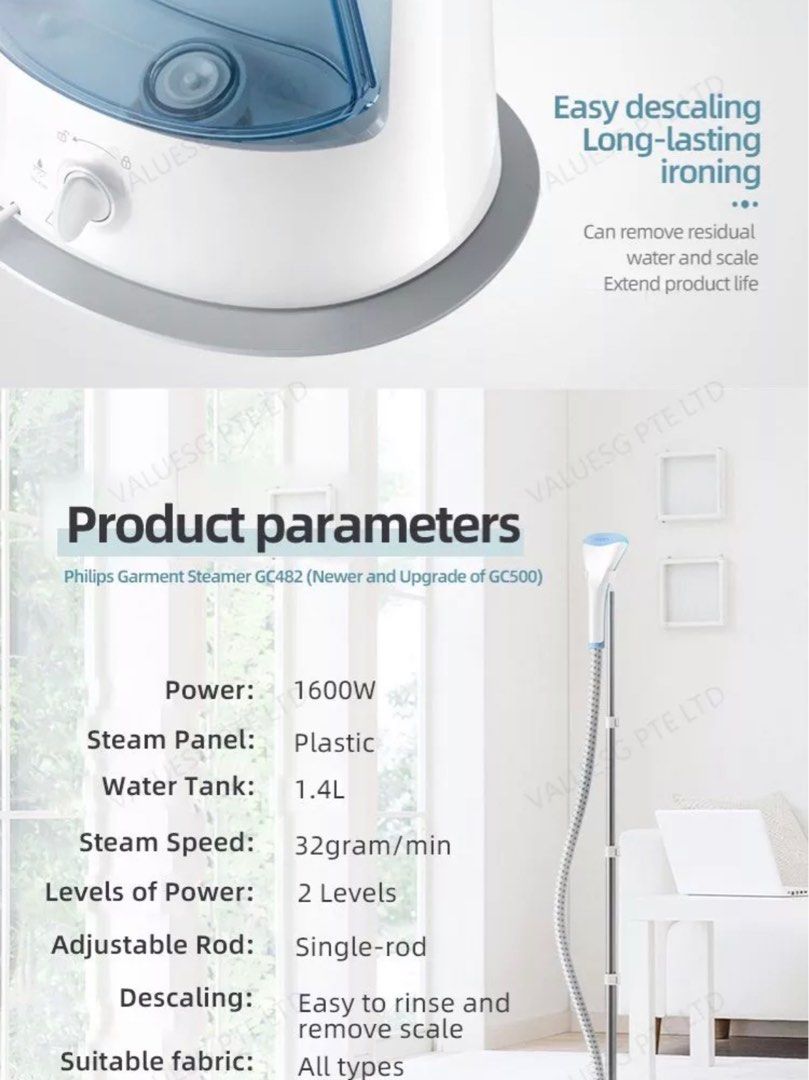 philip easy touch garment steamer gc482