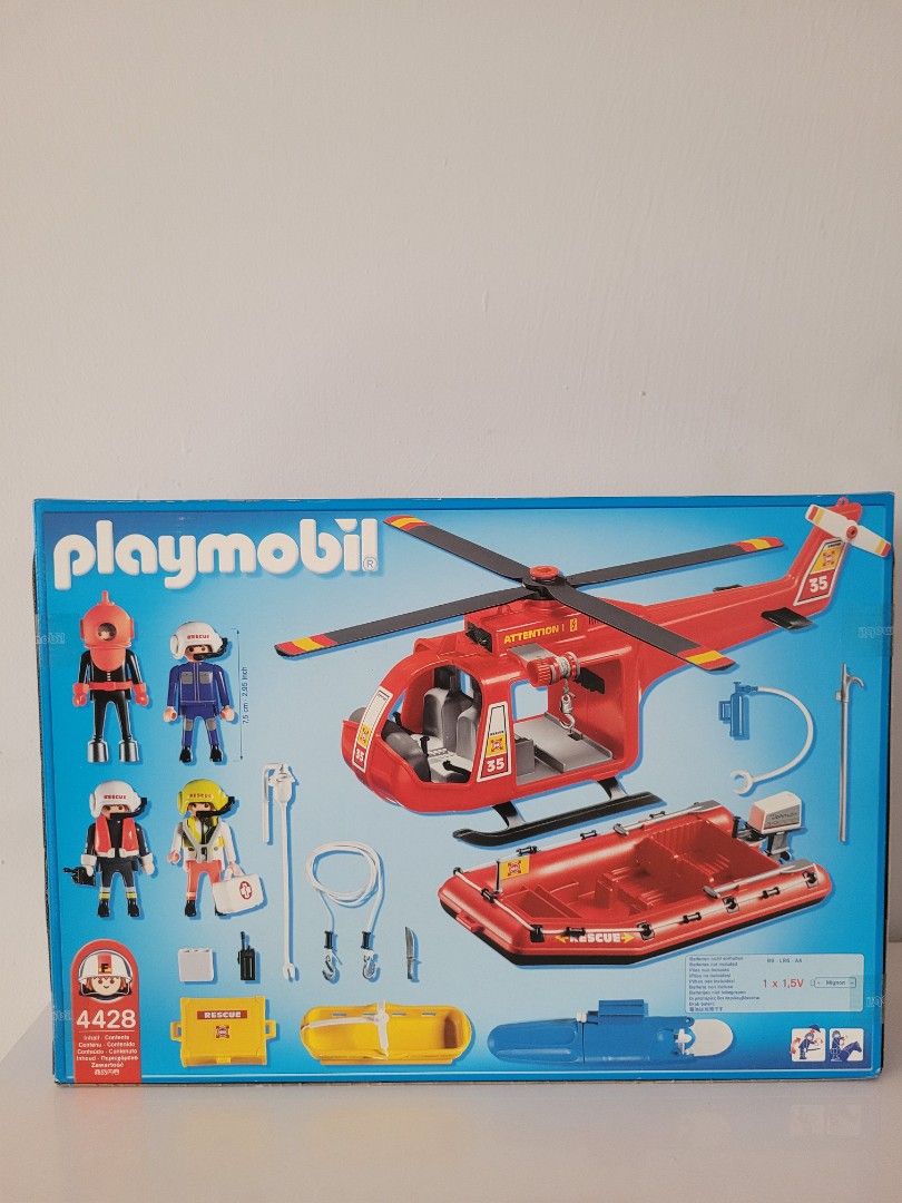 Playmobil #4423 Never Played Open Box Press Helicopter