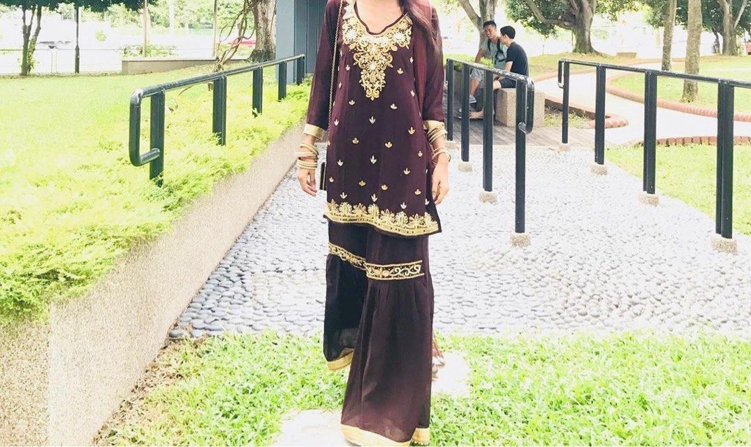 Salwar Kameez Straight Kurta Palazzo pant Suit Female Attires Dress New  Clothing | eBay