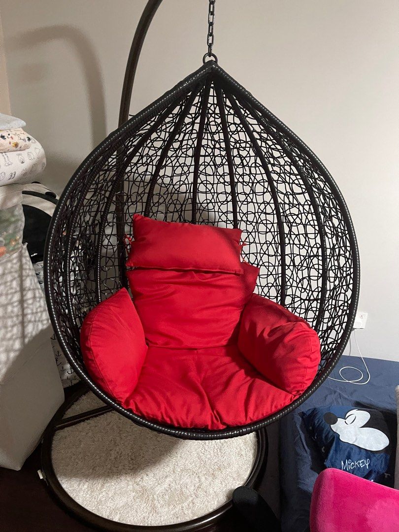 Rattan Swing Chair, Furniture & Home Living, Outdoor Furniture on Carousell