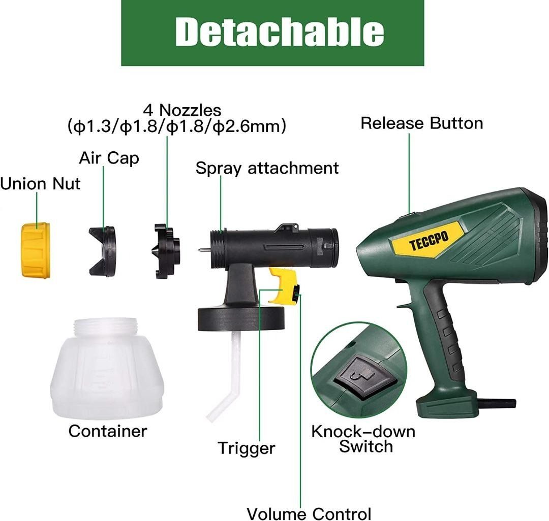 Ready stock! Paint Sprayer, TECCPO 600 Watts Up to 100DINs, High Power