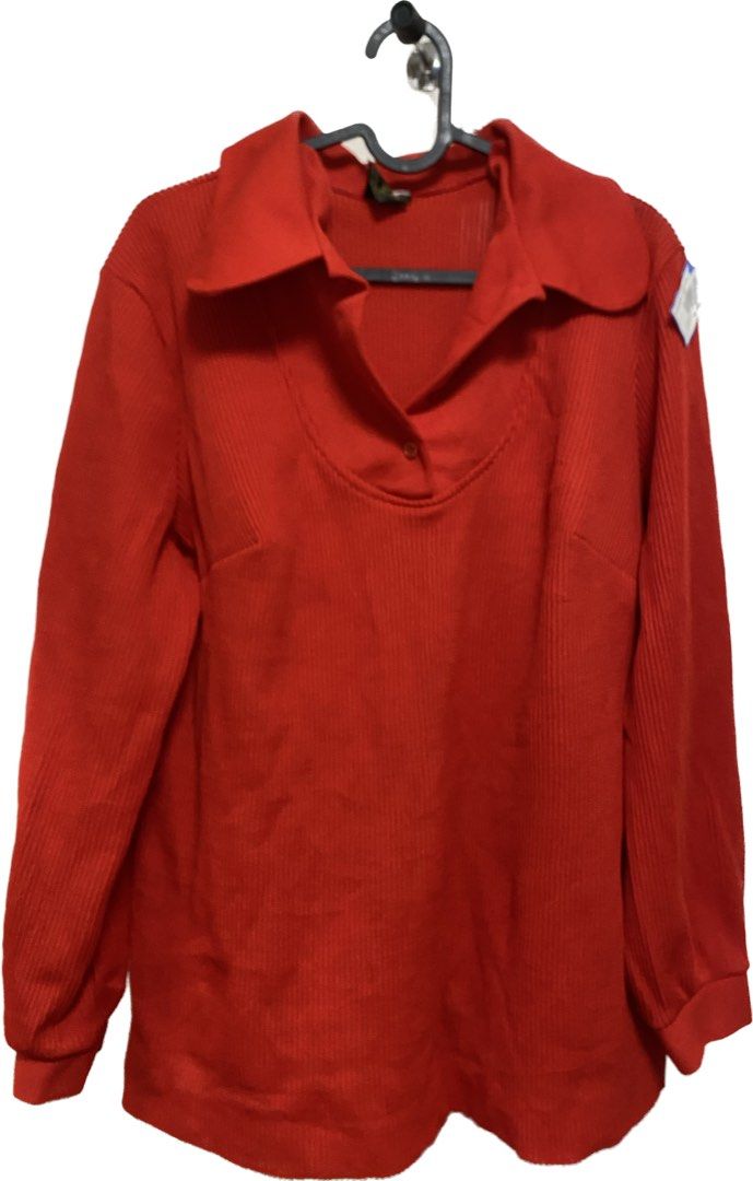 Really Red Top, Women's Fashion, Tops, Longsleeves on Carousell