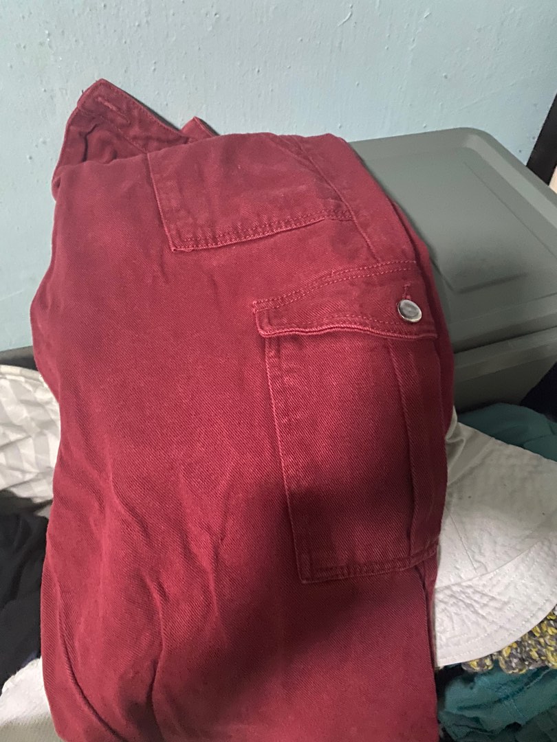 Red cargo pants, Women's Fashion, Bottoms, Other Bottoms on Carousell