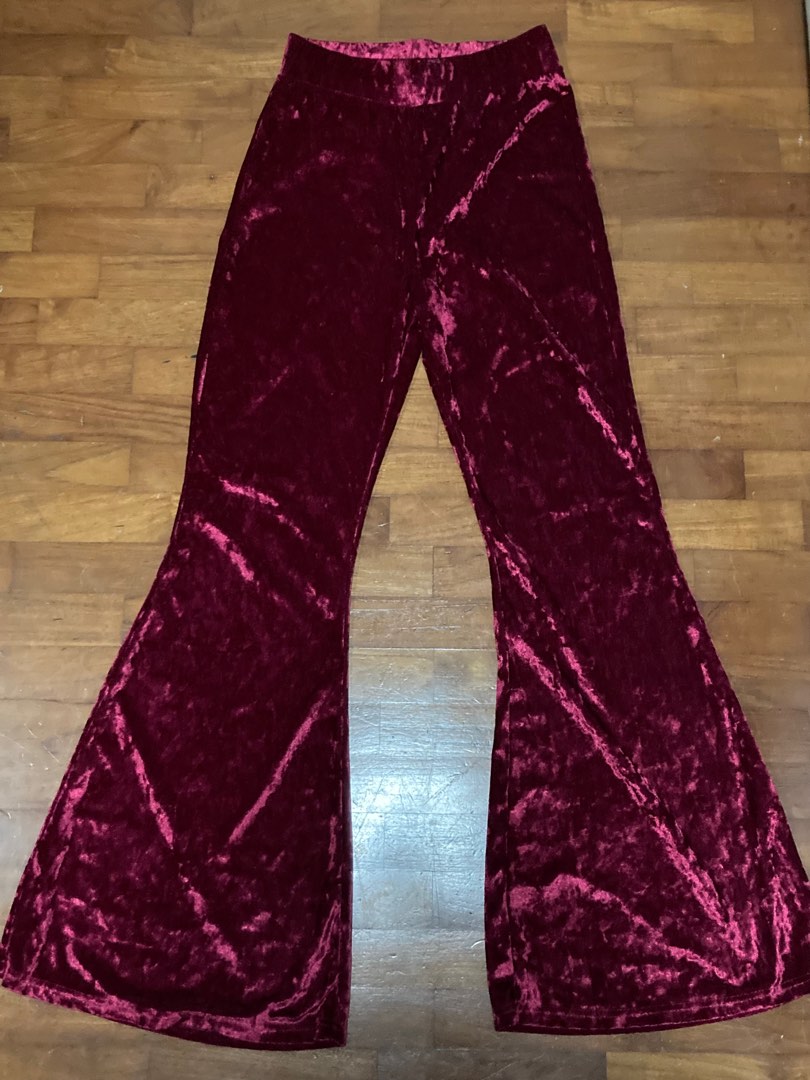 Red velvet new arrivals flare pants