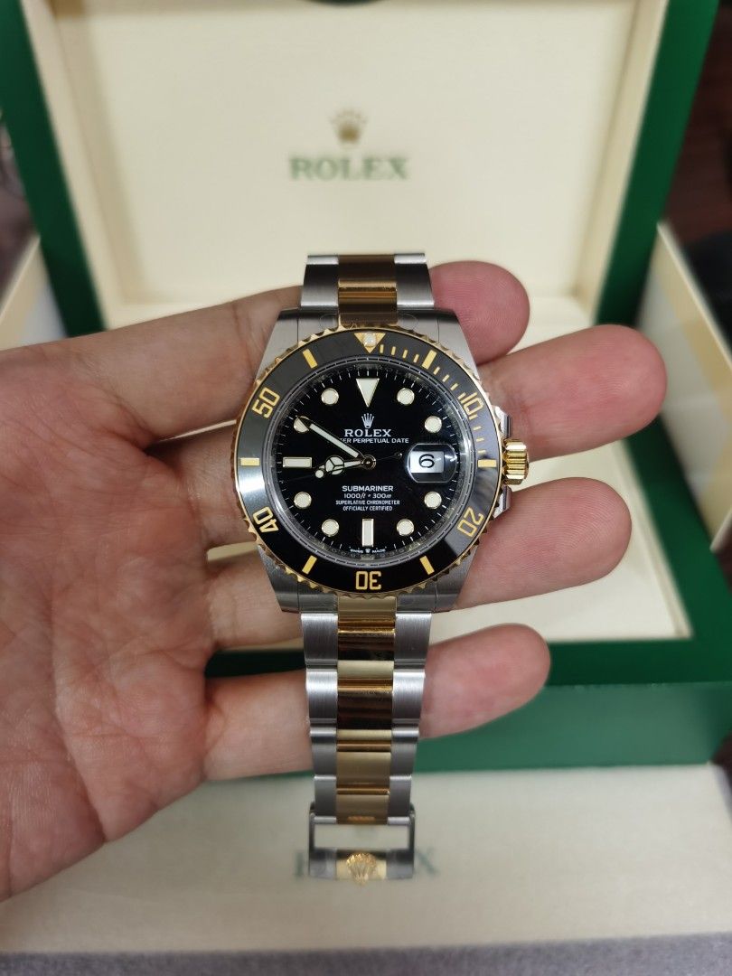 rolex batman submarine half gold
