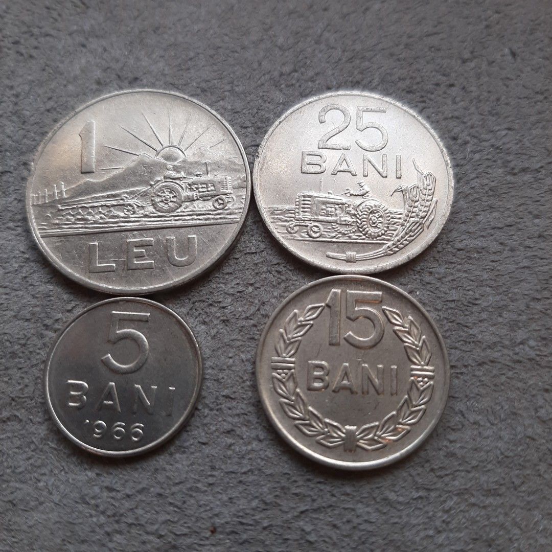 SET OF FOUR ROMANIAN COIN Hobbies Toys Memorabilia Collectibles