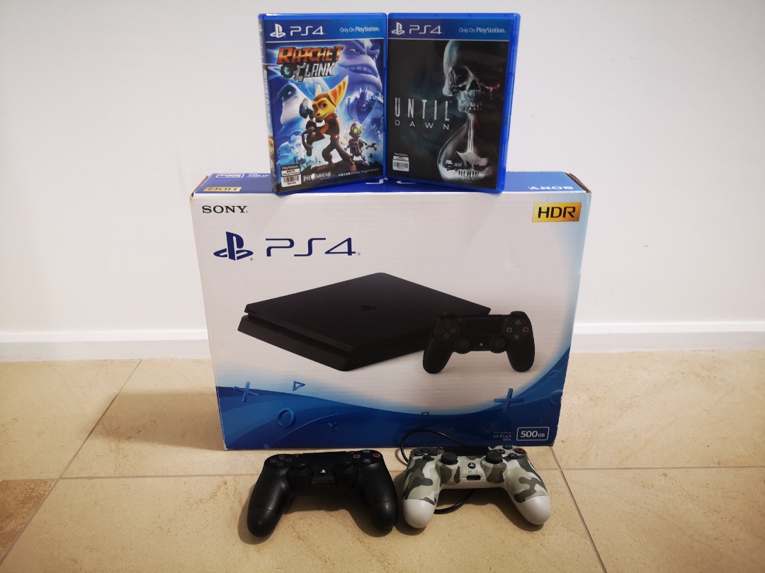 Sony PS4 Slim 500mb with 2games with dual original controller