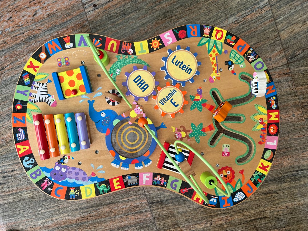 Sturdy wooden activity table, Babies & Kids, Infant Playtime on Carousell