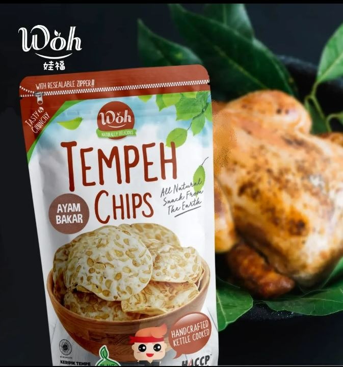 Tempeh Chips WOH Chips; Grilled Chicken flavour Tempeh 100g, Food & Drinks, Packaged & Instant
