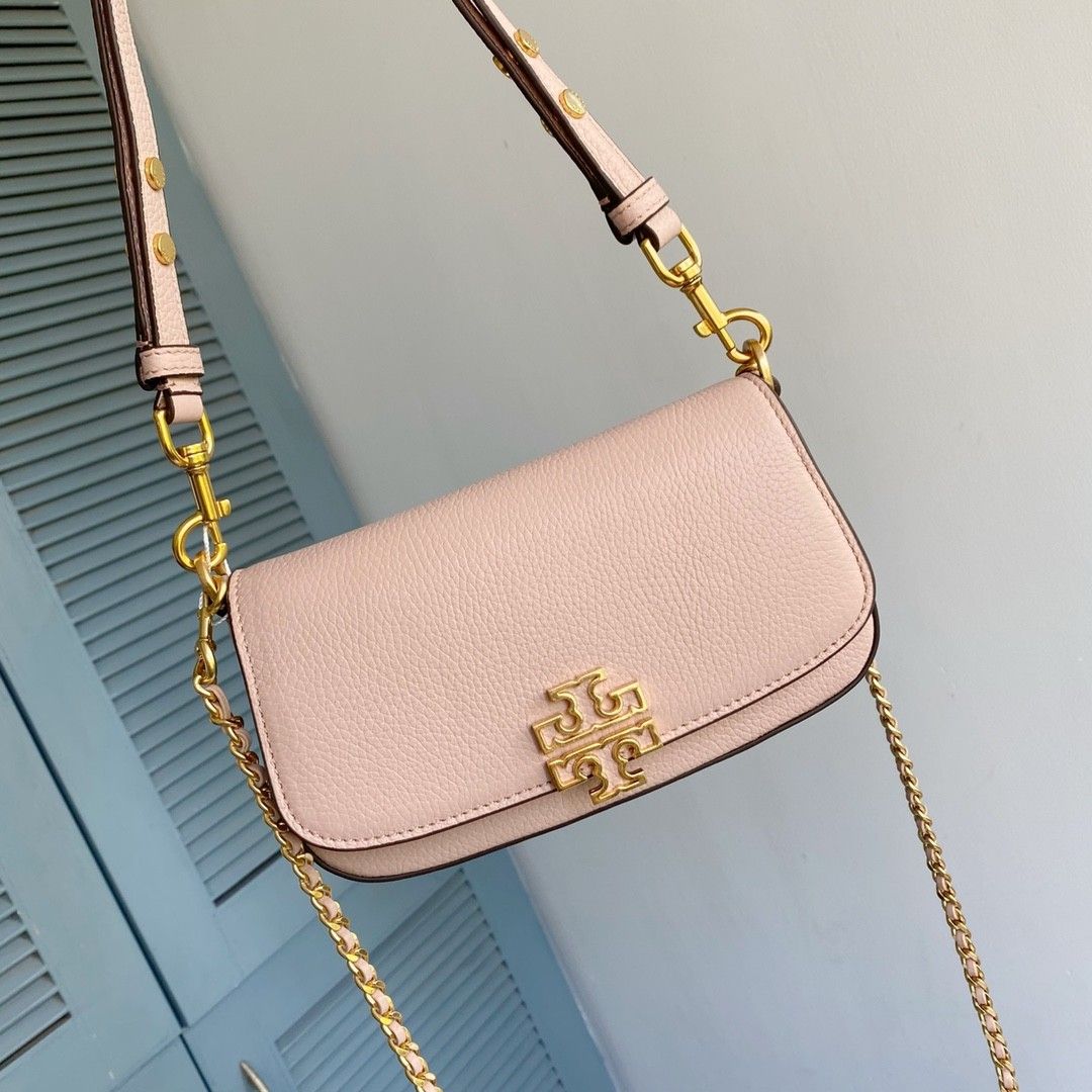 Tory Burch Britten Embossed Convertible Crossbody Bag Nude Pink, Women's  Fashion, Bags & Wallets, Shoulder Bags on Carousell