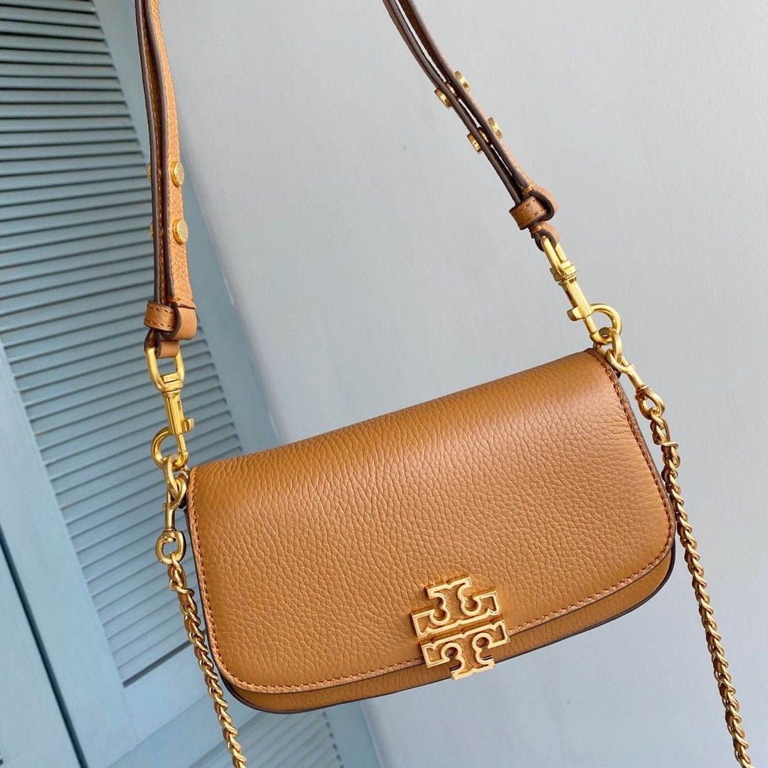Tory Burch Britten Embossed Convertible Crossbody Bag Brown, Women's  Fashion, Bags & Wallets, Shoulder Bags on Carousell