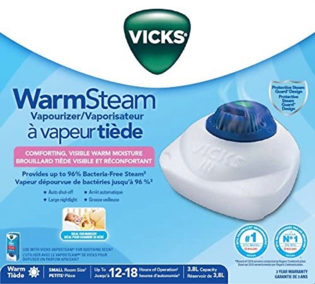 Vicks Vaporizer with NightLight Warm Steam Vaporizer (1 Gallon), Health & Nutrition, Assistive