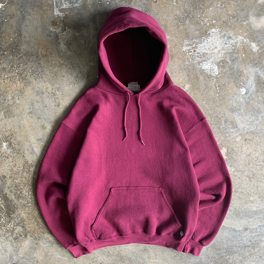 Vintage 1990s Maroon Discus Athletic Hoodie Made in USA Vtg