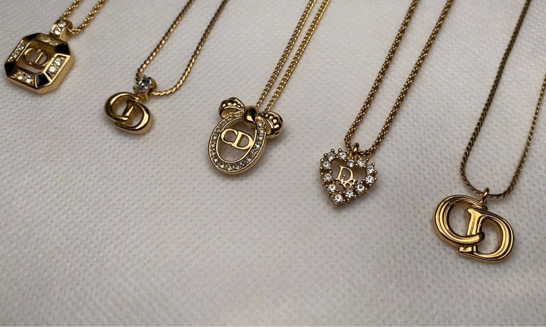 Vintage Dior heart-shaped necklace, 名牌, 飾物及配件- Carousell