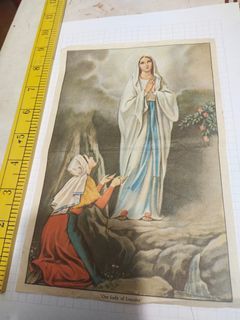 vintage "Our Lady of Lourdes" mini poster/1972/Manila,Phils.