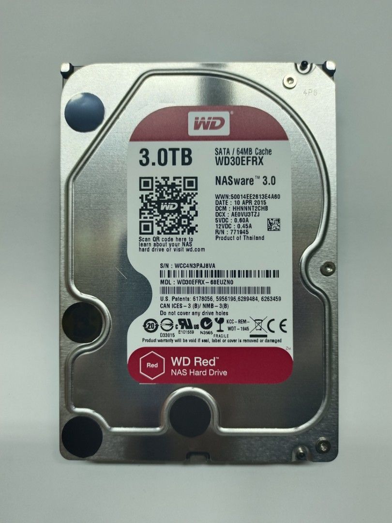 Western Digital Red Plus 3TB NAS Hard Disk Drive - 5400 RPM Class