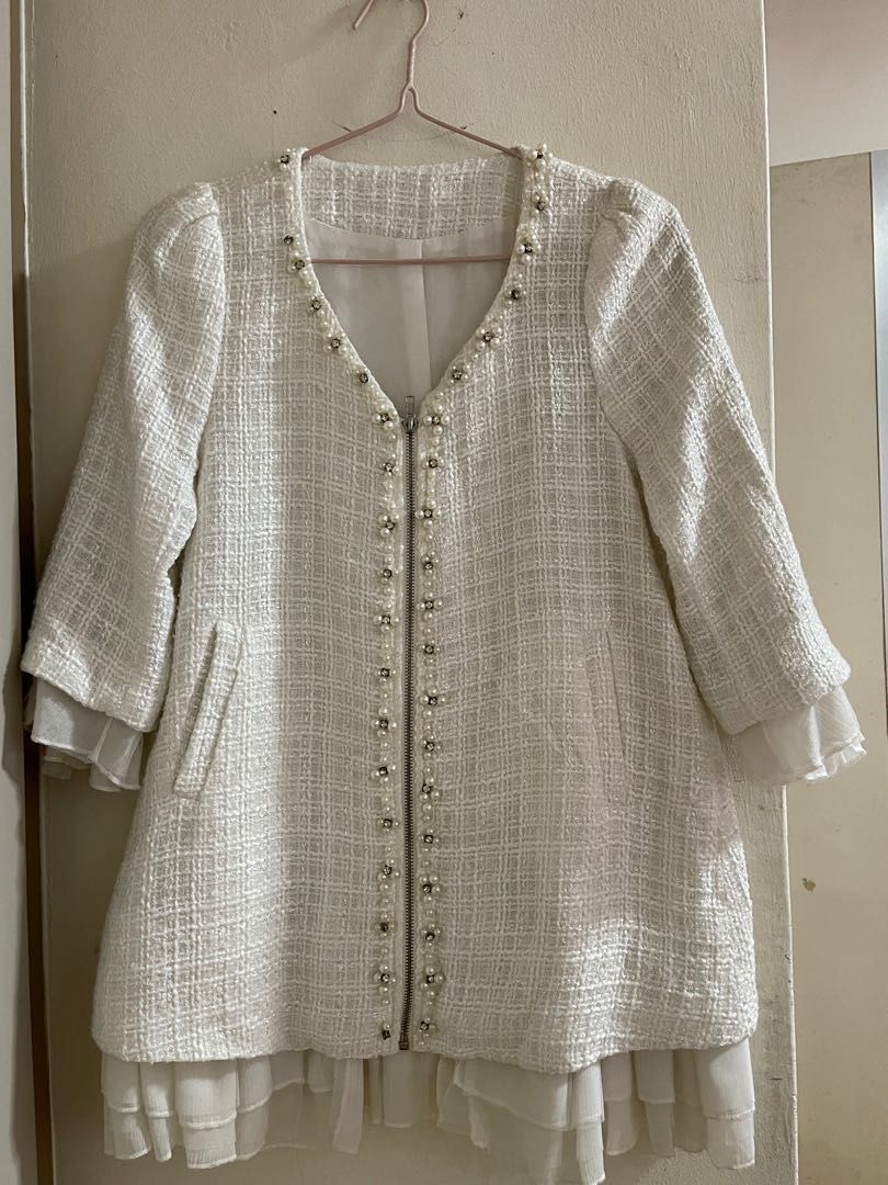 White online beaded jacket