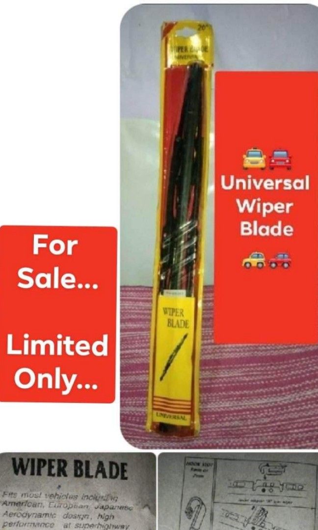 Wiper Blade Universal (2pcs/pack) (Category: Body Parts and Accessories) located in Manila. Submitted by cleviticus (Listing ID 1195354782, Image 1). Description: Description 20" blade (see photos). Limited stock only. 2pcs per package. BNew/Unused Stored/stock Shipment Lalamove/Grab..