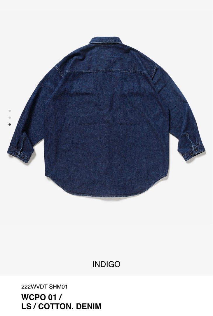 Wtaps wcpo 01 denim shirt indigo size 2 descendant dcdt, 男裝