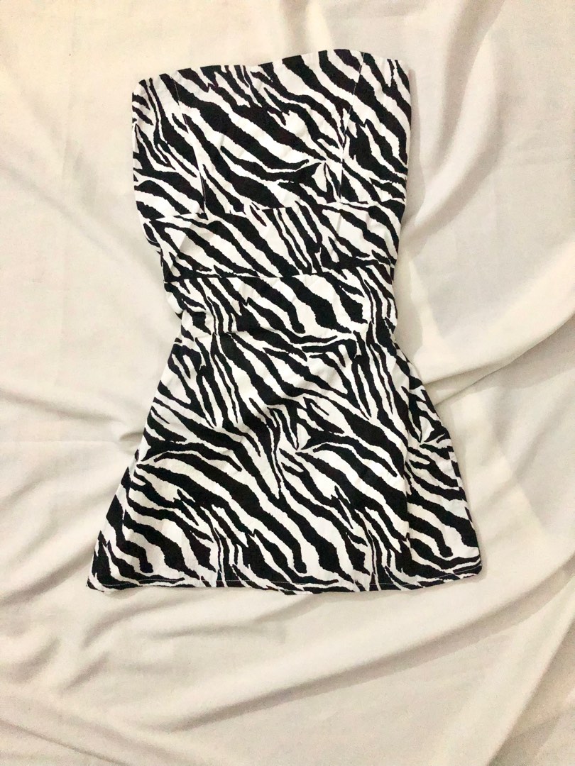 Y2k zebra prom dress