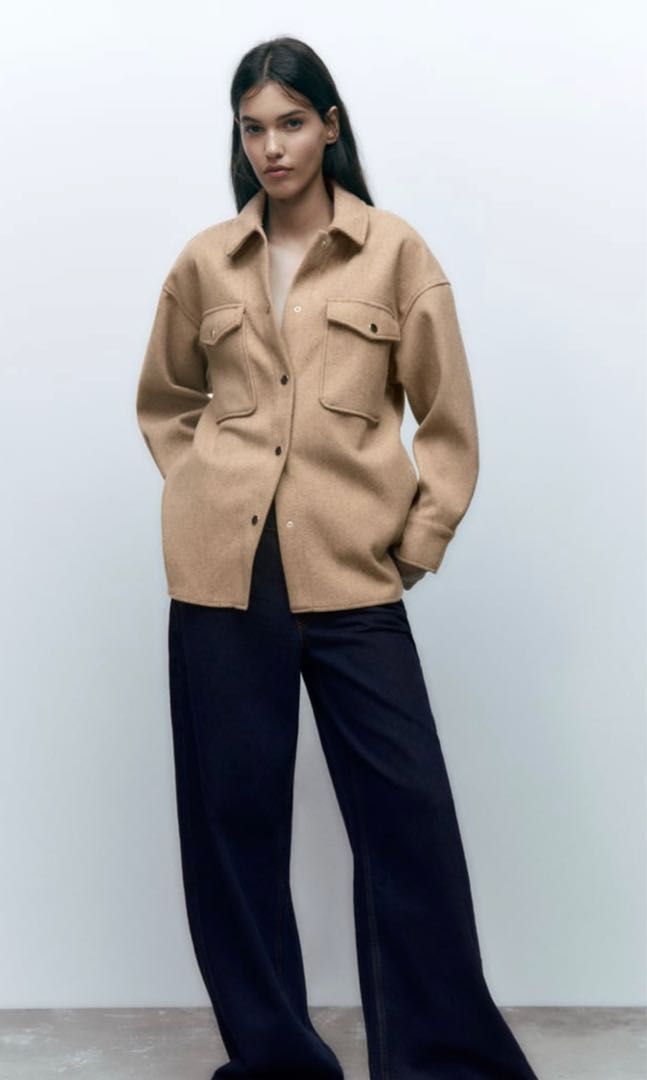 Zara soft overshirt with buttons Clearance