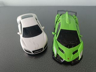 1:32 sized Audi R8 and Lamborghini Veneno Cars