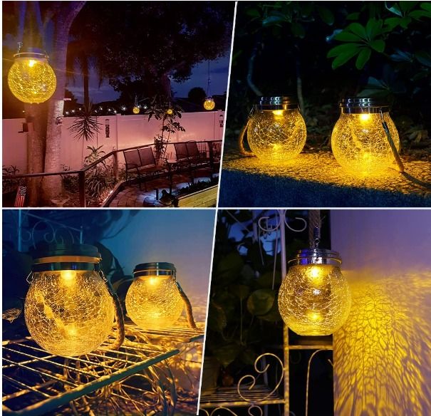 Solar Lantern Outdoor Hanging Amber